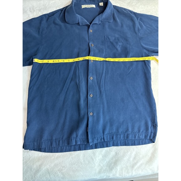 Tommy Bahama Blue Shirt Mens XL 100% Silk Short Sleeve Button-Up - Picture 6 of 15